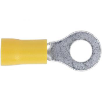 Sealey Easy-Entry Ring Terminal Ø6.4mm (1/4) Yellow Pack of 100