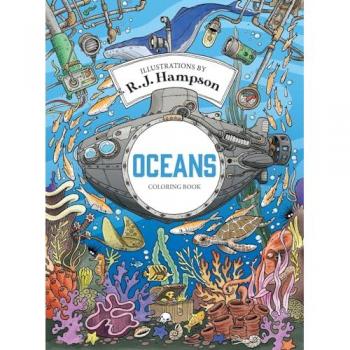 Oceans Coloring Book by R.J. Hampson Hardcover Book