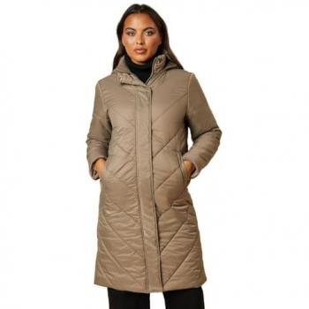 Womens Quilted Jacket in Mink Brown