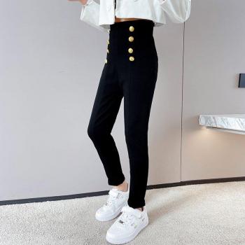 Jeans K‑Style Kids – Taille Haute, Velours, Huit Boutons