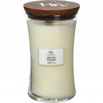 WoodWick Large White Teak Candle