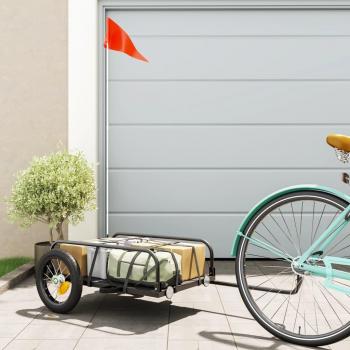 Chariot de vélo noir 122x53x31 cm fer