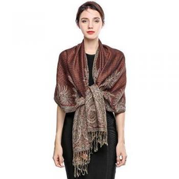 Sciarpa EASE LEAP frange marrone rossastro