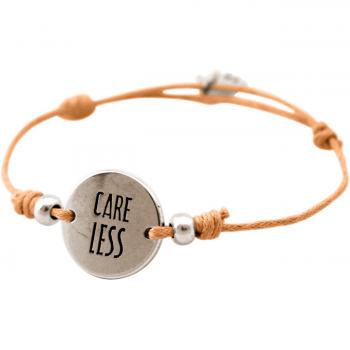 Silbernes Gemshine CareLess Damenarmband – Rose‑Hellkoralle, Gravur