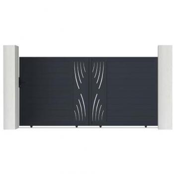 Puerta corredera de aluminio 3,5m modelo veleta