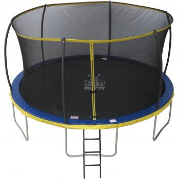 Zero Gravity 12ft Ultima 4 High Spec Trampoline with Safety Enclosure Netting and Ladder (Blue/Yellow)