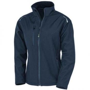 Recycled Material XL Ladies’ Navy Blue Three‑Layer Soft Shell Coat