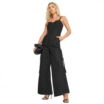 PixieGirl Petite Black Utility Jumpsuit (Size 12)