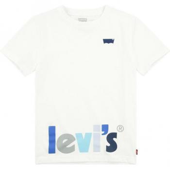Levi's KIDS T-Shirt LVB Kurzarm Grafik Tee, Jungen, Gr. 12 (152), weiß, Single Jersey, 60% Baumwolle, 40% Polyester, bedruckt, Rundhals, Kurzarm