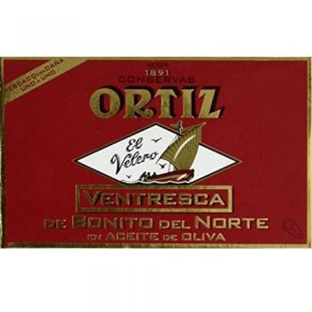 Conservas Ortiz Feinstes Bauchfleisch vom Weißen Thunfisch, Ventresca, 110 g