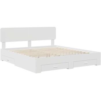 VidaXL Bed Frame & Headboard, 180x200cm, White – Engineered Wood Construction