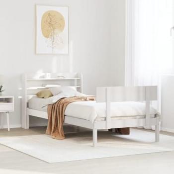 Letto Singolo in Legno Massello Pino Bianco 90x190 cm senza Materasso