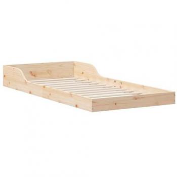 Frame Letto Pino Solido Marrone 80x210 cm