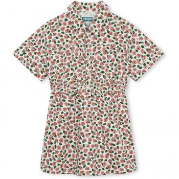 Vêtement Kenzo Junior, Robe Fille en Coton Impression, Taille 3A, Coloris Blanc