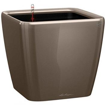 Lechuza Fioriera per Interiore e Esternoregio con Design a Quadro, Dimensione: 28 cm, Colore: Tortora Lucido