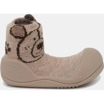 Attipas Teddy beige osito marron calzado respetuoso de Attipas ideal para guarderias gateo y primeros pasos algodon con certificado Okeo Tex