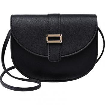 Sac Languette Noir Demi‑Cercle
