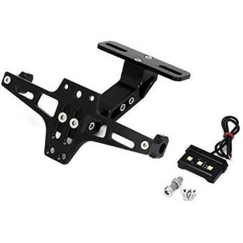 Supporto targa moto con luce LED e staffa regolabile