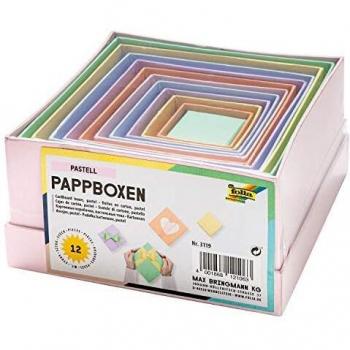 Kreative Geschenkverpackung: Folia Pappboxen in Pastell, 12 Stück sortiert