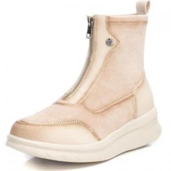 Xti Botín Mujer 143199 Beige con Cremallera