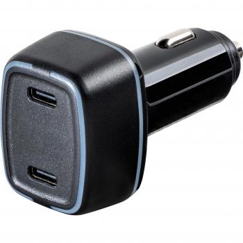 Vivanco Dual USB PD KFZ-Ladestation, Schnellladegerät fürs Auto, 54W, schwarz