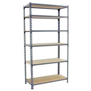 SIMONRACK Estantería Metálica 2500x900x300 mm, 6 Estantes de Madera