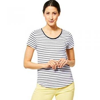 Straßenmode Damen T-Shirt Comfort Green Streifen, 46