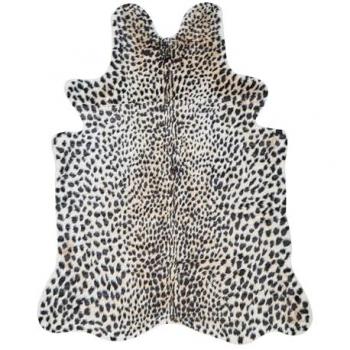 Faux Fur Area Rug Cheetah Print 130 x 170 cm Beige and Black