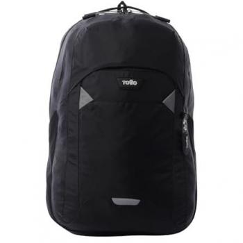Mochila para Ordenador Portátil de 16 Pulgadas, Modelo Mako, Capacidad 22 L, Bolsillo Botella, Vivo Reflectivo, Correas de Pecho, Espaldar Ergonómico, Pasador para Ruedas, Color Negro
