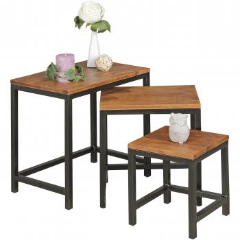 Design Tischset AKOLA 3er Set aus Sheesham