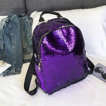 Sequin-Embellished Shoulder Backpack
