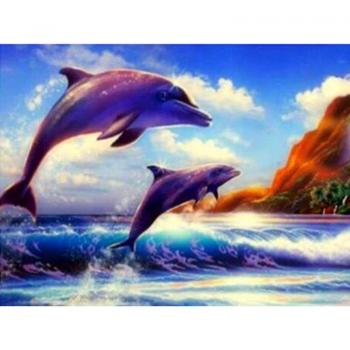 Full Circle Dolphin Jump 20x30cm Diamond Craft