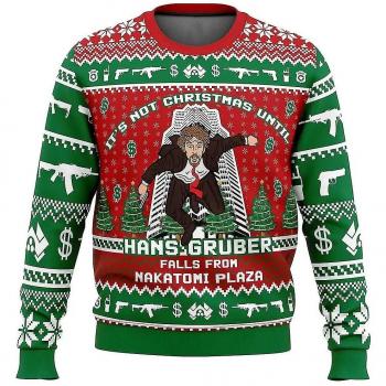 Jersey 3D Hans Gruber Nakatomi Plaza Die Hard Regalo de Papá Noel para Hombre XXL