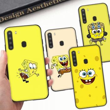 PB7 Little Cute Spongebob Zwarte Zachte Hoes voor Samsung A03