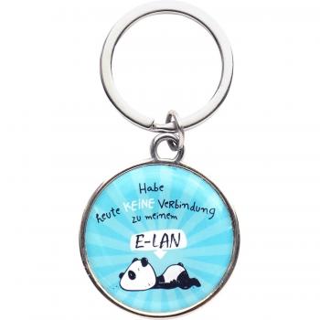Panda Glorio 45678 E‑LAN Metallschlüsselanhänger 7 cm – 3,5 cm Durchmesser