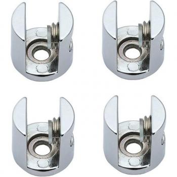 4pcs Glass Clamp Bracket Zinc Alloy Chrome for 8mm/10mm/12mm Shelves