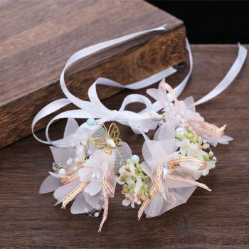 Elegant Cloth Flower Hairpiece with Ribbon