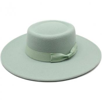 Fedora Gótico de Lana con Tocado Rojo