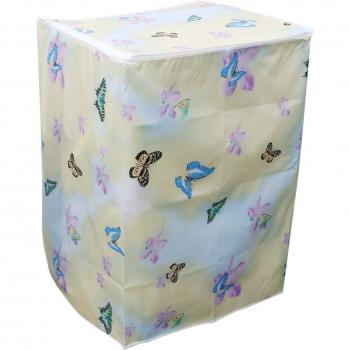 Waterproof Washing Machine Cover 55×58×87cm Fully Automatic Polyester Satin (Flower And But)