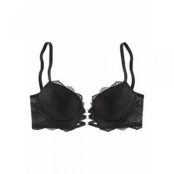 Schwarzer Push‑Up‑BH Lascana Eleonora, Größe 80C, Spitzen-Design