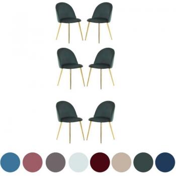 Pranzo Verde Lucia Velvet 6 Sedia
