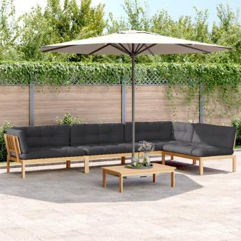 Palette Jardin Acacia 5 Coussins Vidaxl