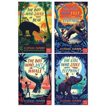 Nosy Crow Ltd Nizrana Farook 4 Books Collection Set (The Girl Who Stole an Elephant, The Boy Who Met a Whale, The Girl Who Lost a Leopard, The Boy Who Saved a Bear)