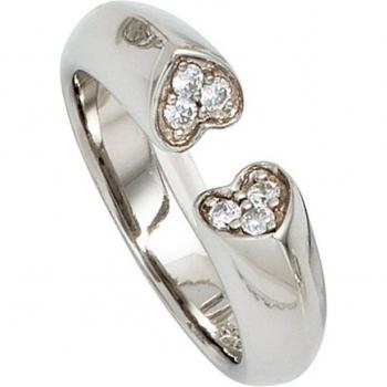 Silberring Herzen von JOBO, 925 Silber, Gr. 64