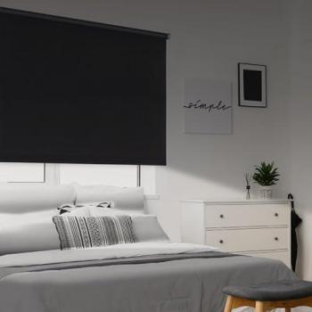 Estor enrollable 100% opaco negro
