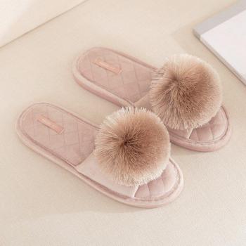 Non‑Slip Fish‑Tassel Furry Wedding Slippers