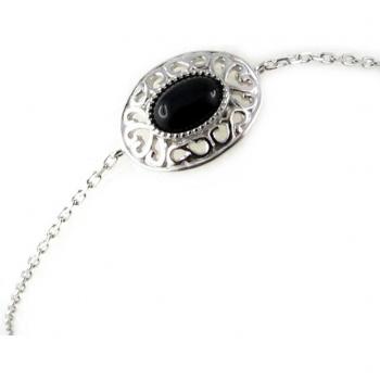 Sappho Noir – Bracelet d’Argent
