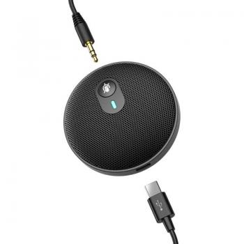USB Kondensatormikrofon für Videokonferenzen, omnidirektional, mit 3,5 mm AUX und Typ-C Kabel