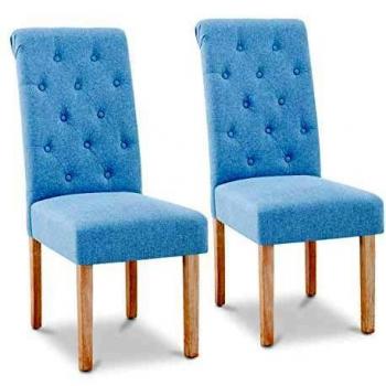Fromm & Starck Sky Blue Upholstered Chair Set of 2