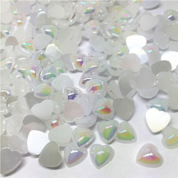 100pcs 8mm 6 Colors Resin Pearl Heart Flatback Embellishments for DIY Projects